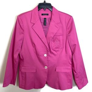 Lauren Ralph Lauren Hot Pink Embroidered Blazer